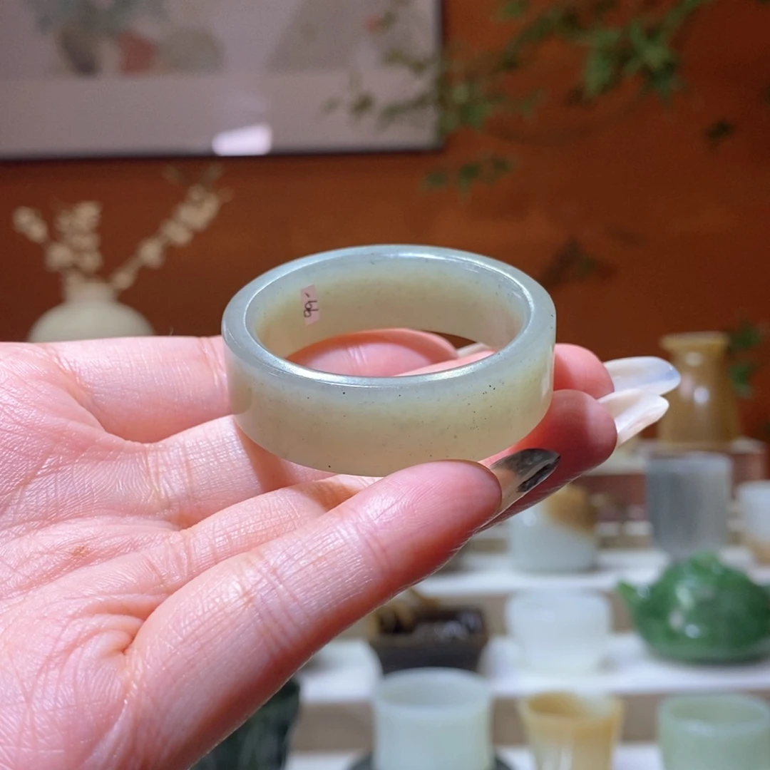 未镶嵌和田玉挂件青花圆环