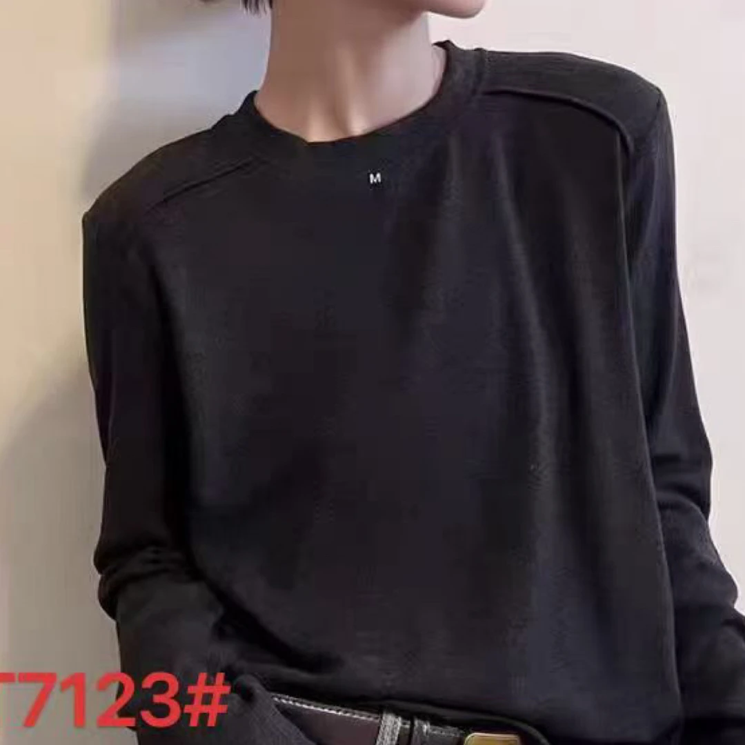 加绒秋冬休闲黑色百搭打底衫拼接运动套头长袖秋季纯色字母卫衣