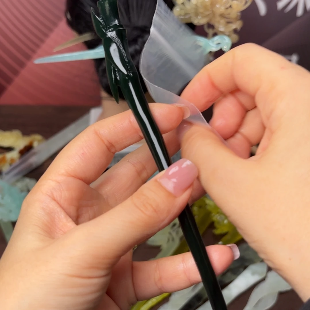 ℳ***࿐蛇纹石玉合金发饰