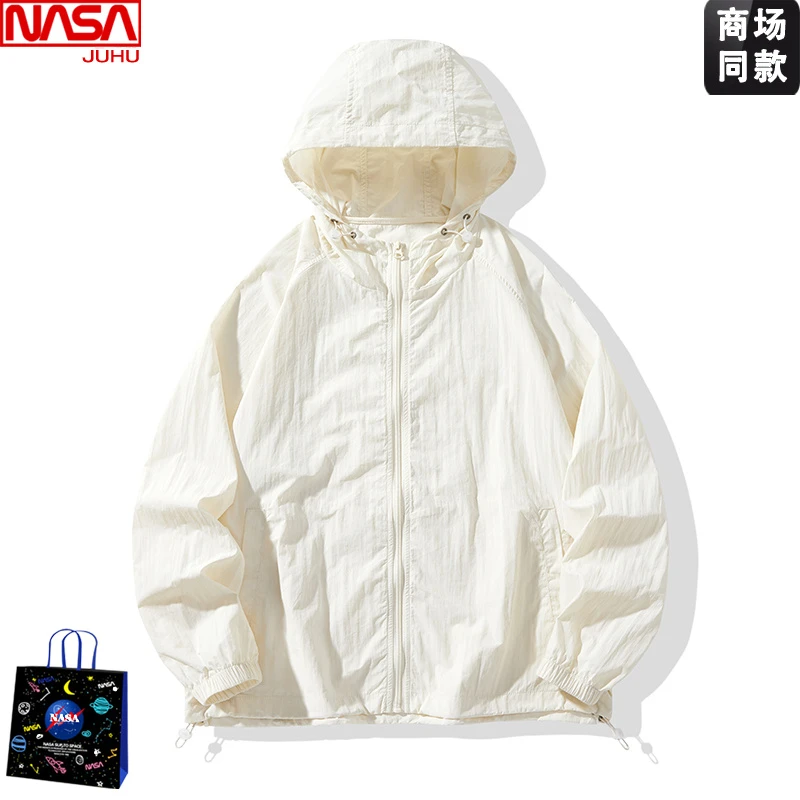 NASA冰丝防晒衣男女凉感速干空调服户外防止外线轻薄款连帽遮阳服