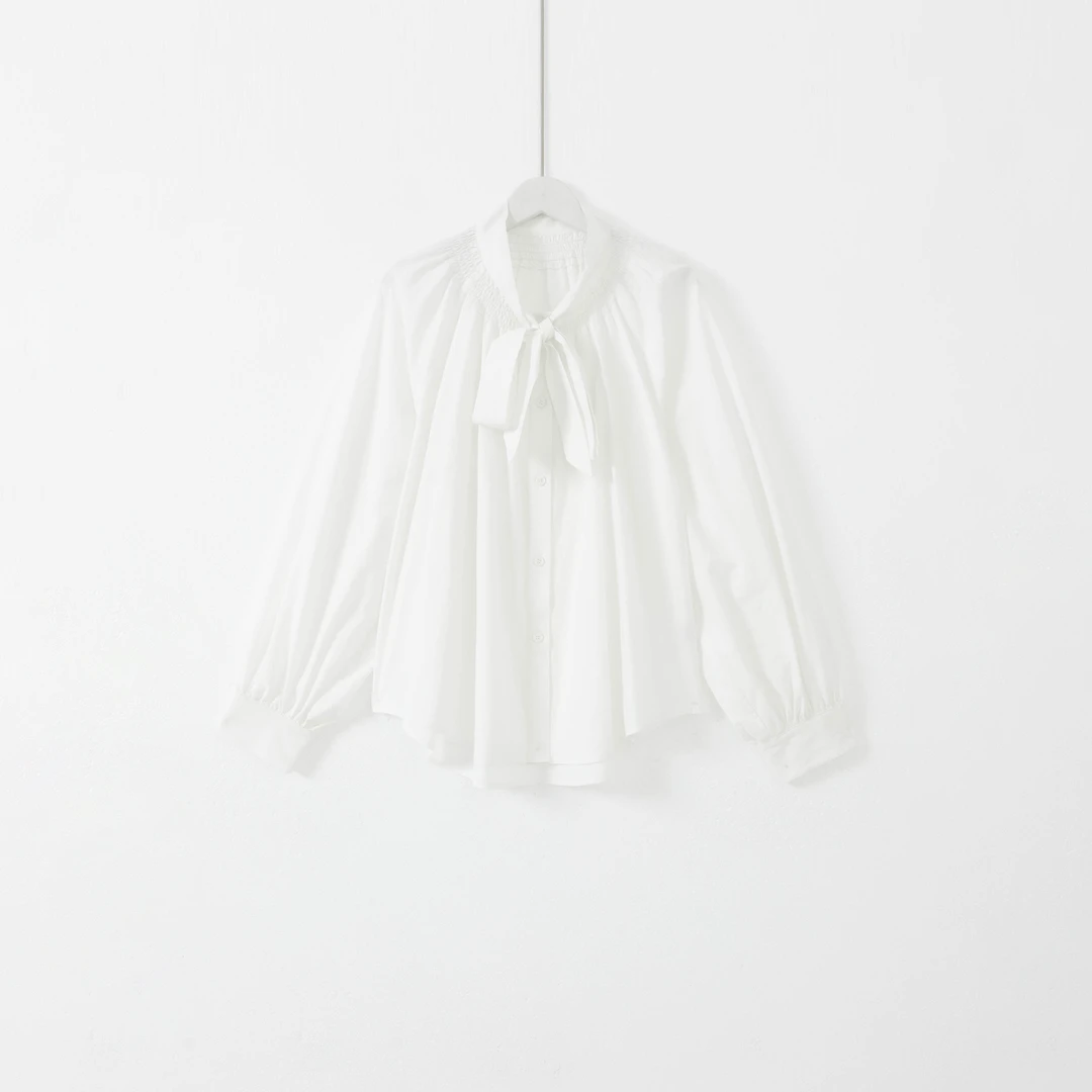 几里与麻 法式高级感灯笼袖系带衬衫 衣长67胸围124 2091244