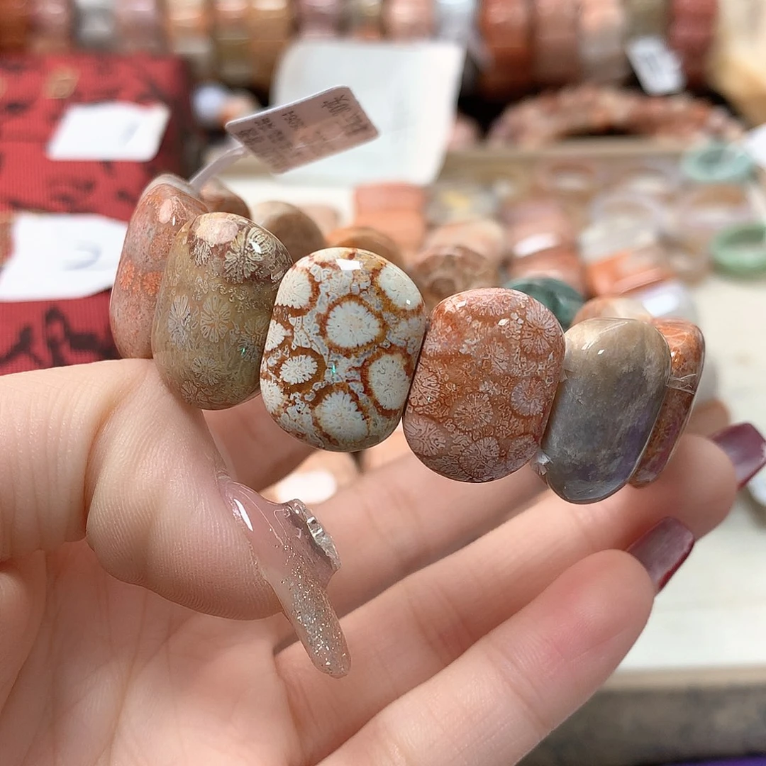 硅化珊瑚（珊瑚玉）手链未镶嵌缇*宝616