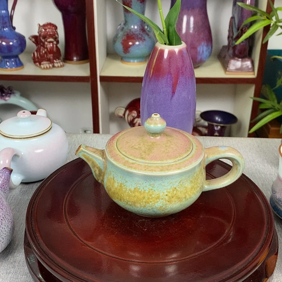 壶神垕钧瓷茶壶高温窑变炉钧