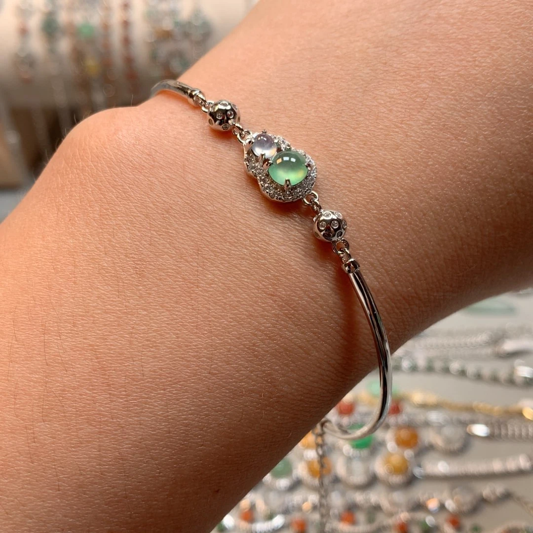 翡翠银S925镶嵌颈饰手链