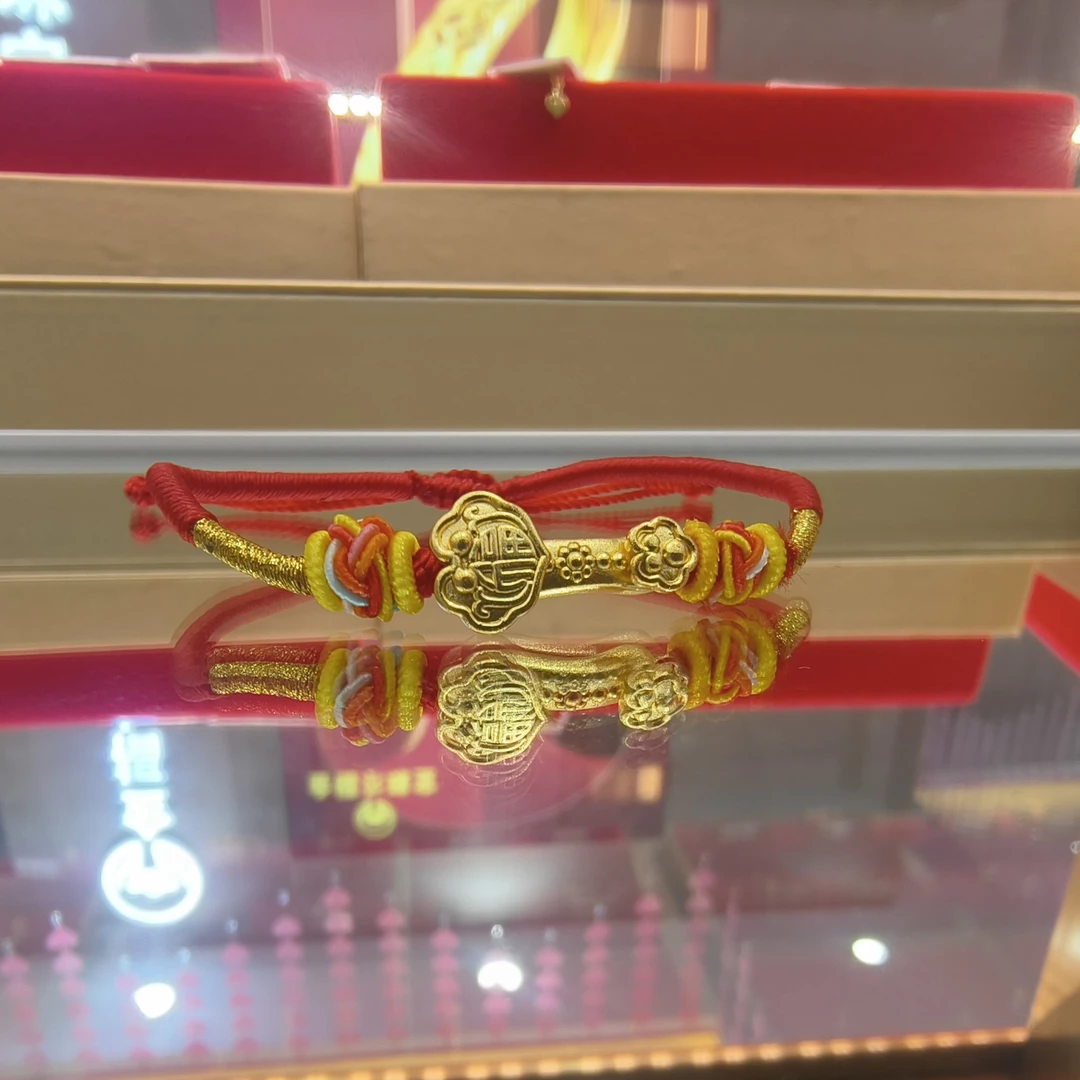 足银手链 吉祥如意编织红手绳本命年适合情人节送女友