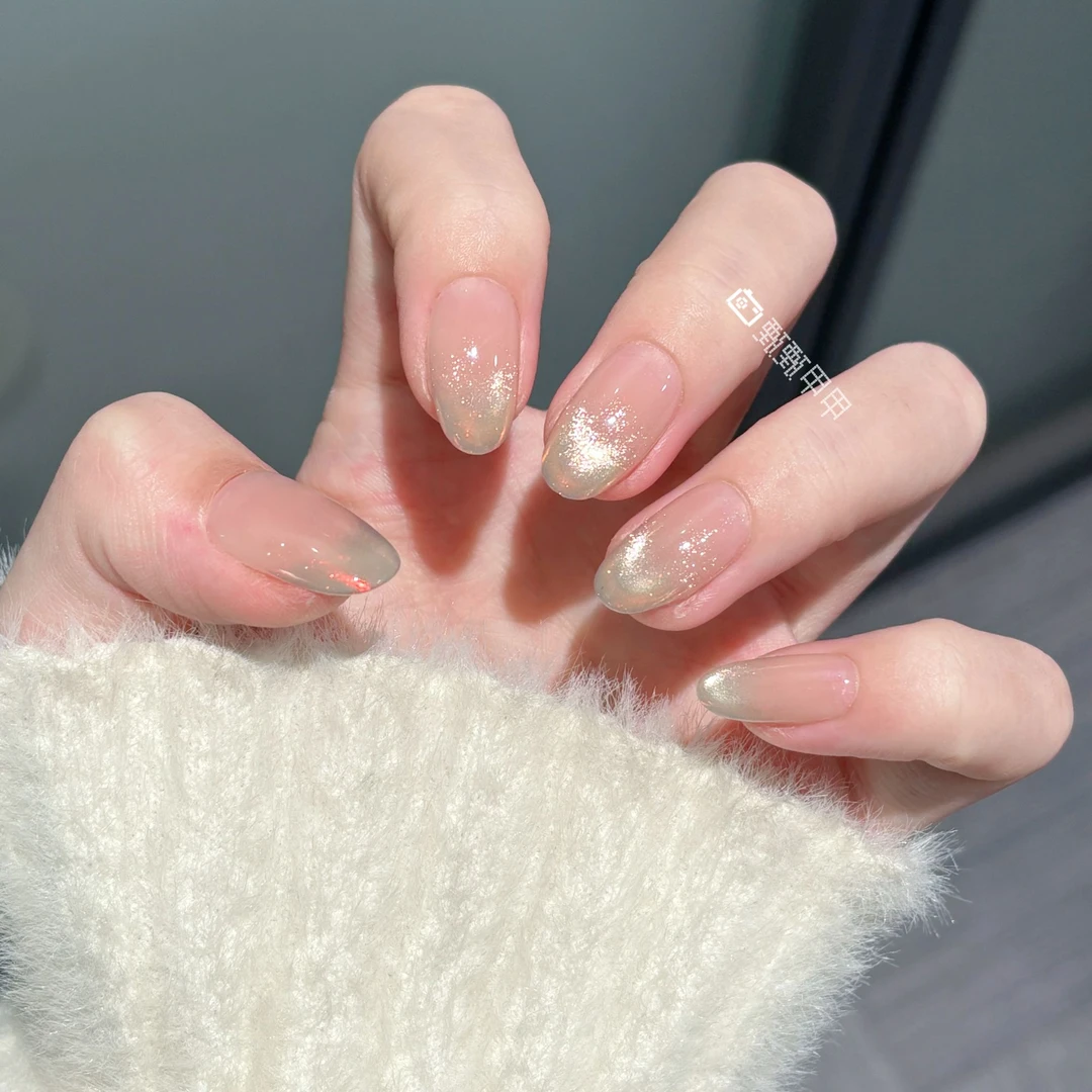 【金芒】手工穿戴甲春夏仙女必备显白短款短美甲片指甲贴片