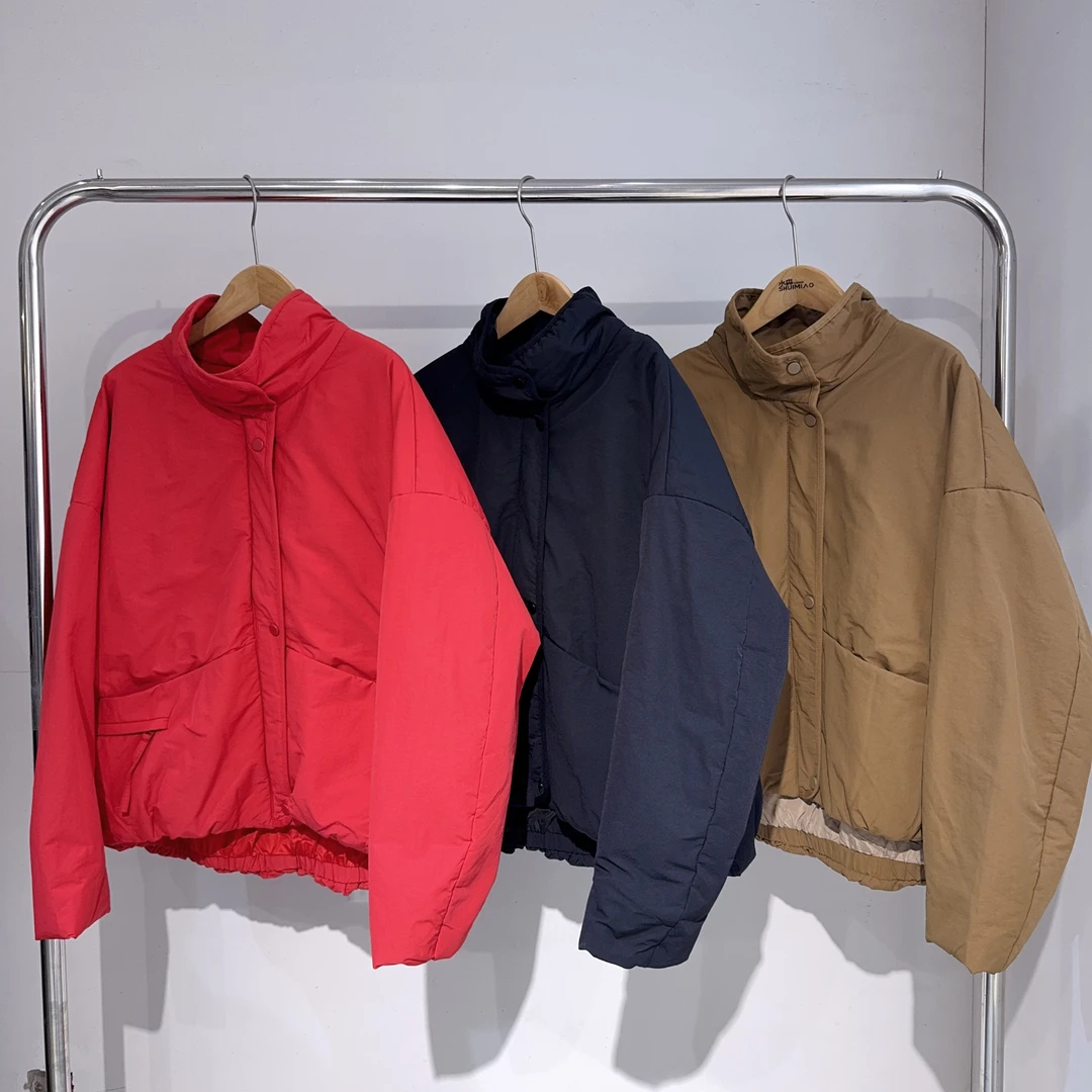 水淼2025秋冬大口袋休闲立领棉服1826