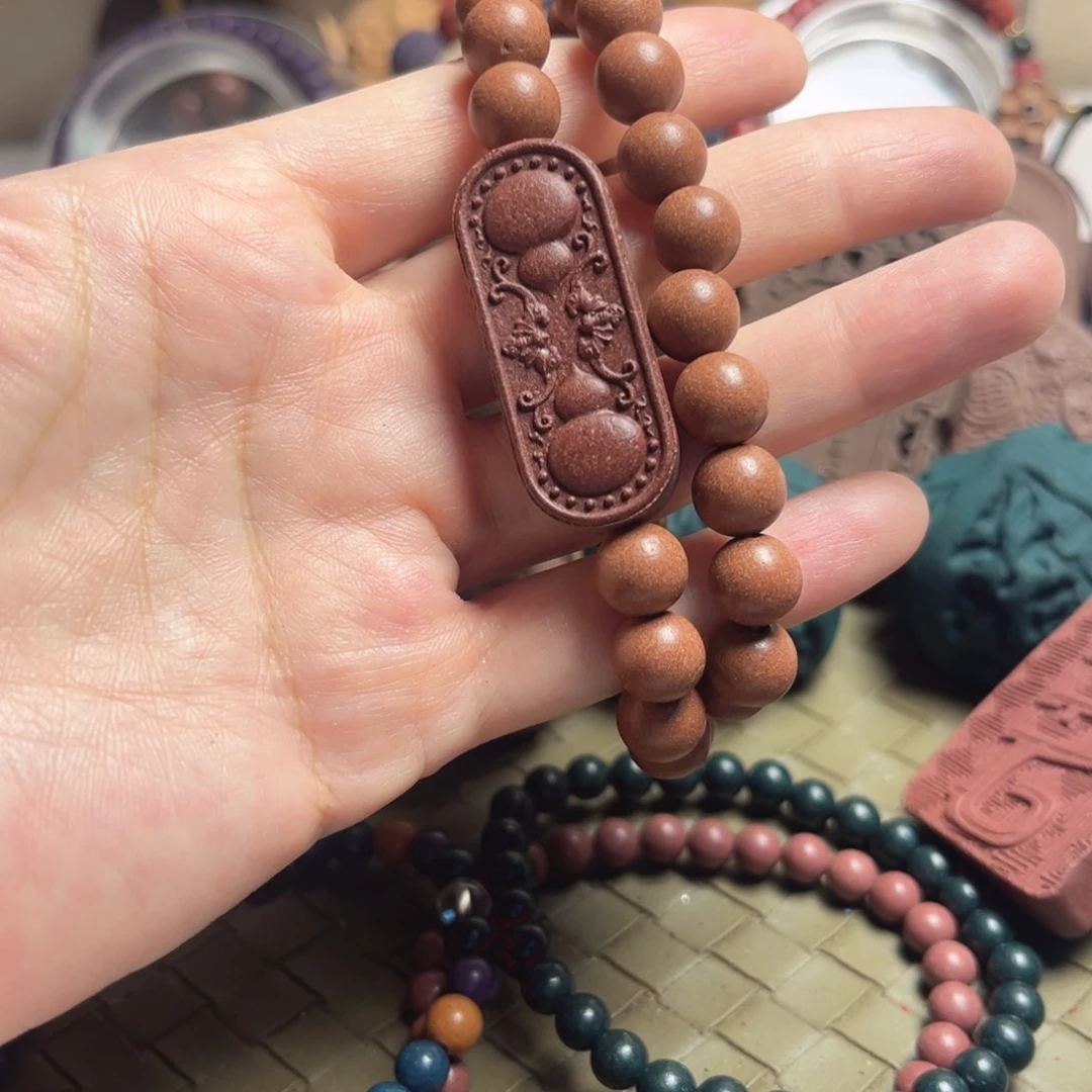 泥塑梅香如故0.9双圈手牌款，孔道不直