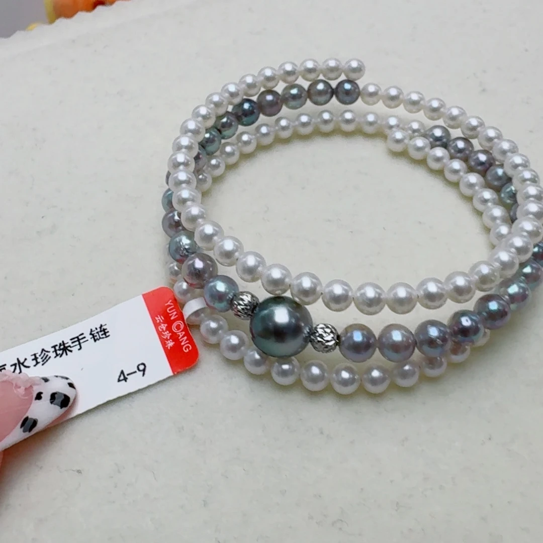 手链银S925镶嵌海水珍珠@@hs207
