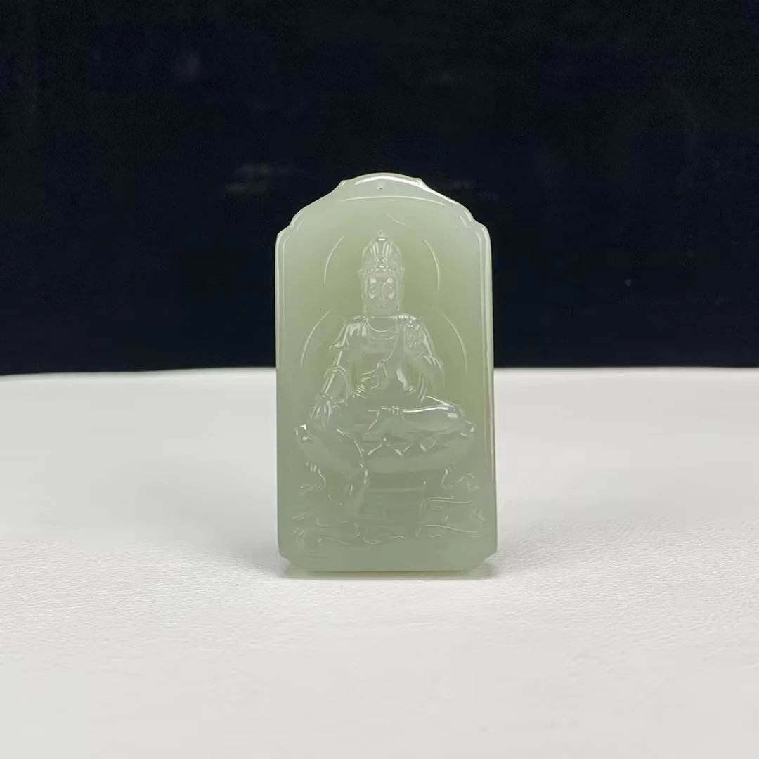 【豫人豫品】 和田玉吊坠晴水观音H433