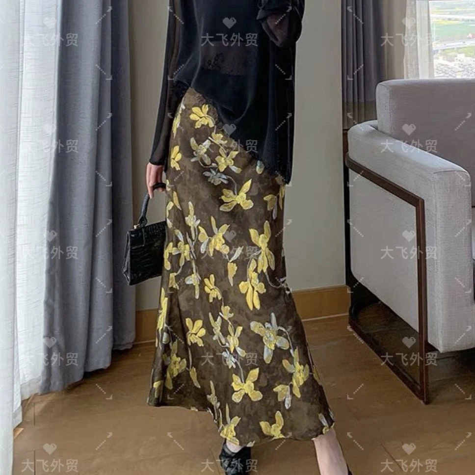 【中式蝴蝶花半身裙】夏季新款复古花显瘦半身裙DF193