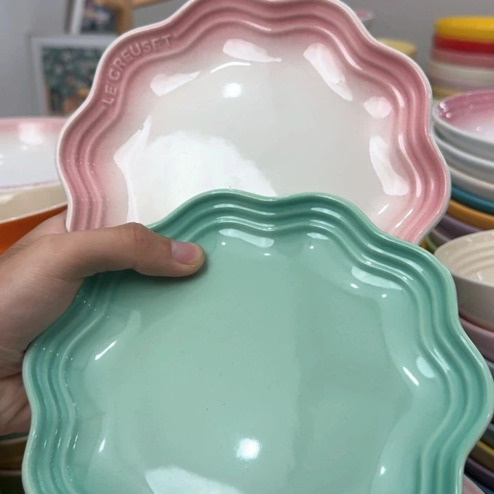 瓷片微瑕2个7英寸花边碟