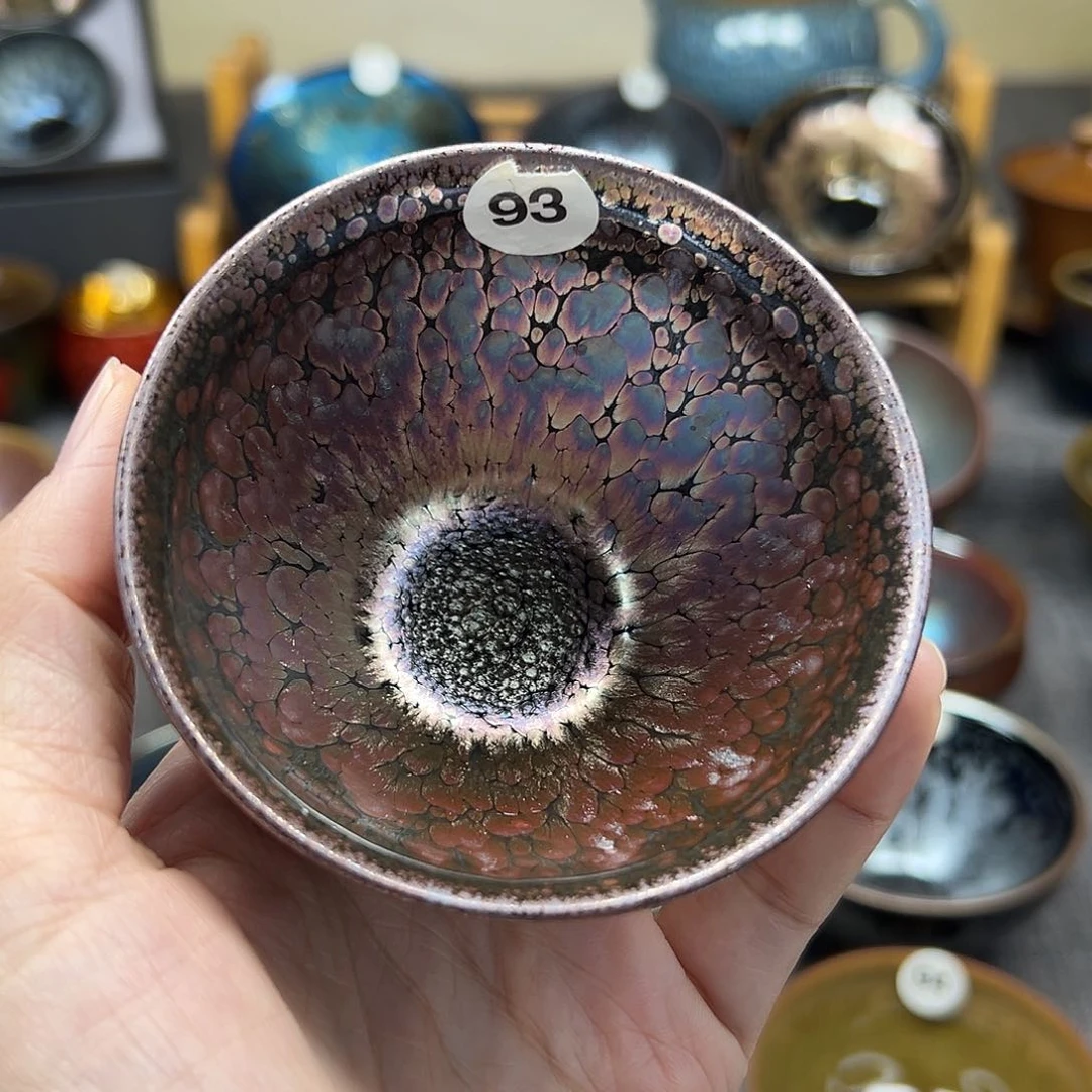 茶盏彩金釉滴束口