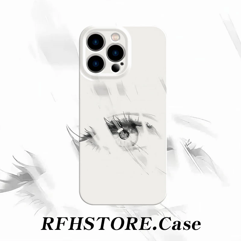ZMGX素描透亮眼睛适用iphone17/16pro菲林手机壳华为vivo小米oppo