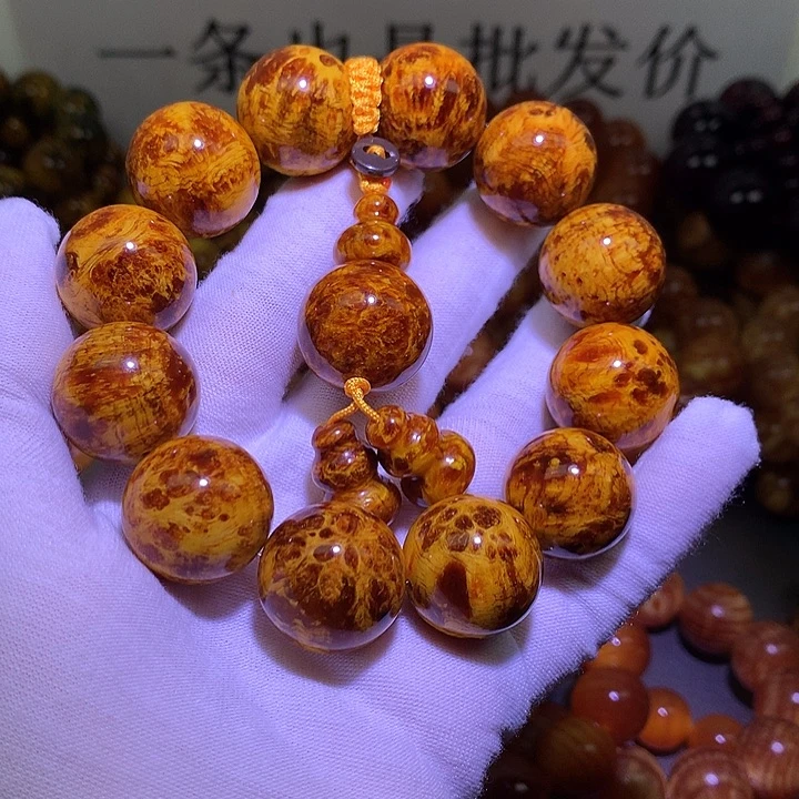 松木（琥珀木）手串/手链2.0 满留疤玉化高货