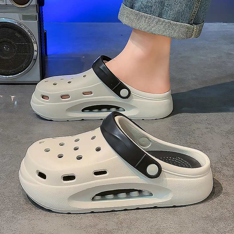 洞洞鞋男夏季外穿防滑防臭开车两用包头拖青少年运动休闲沙滩凉鞋