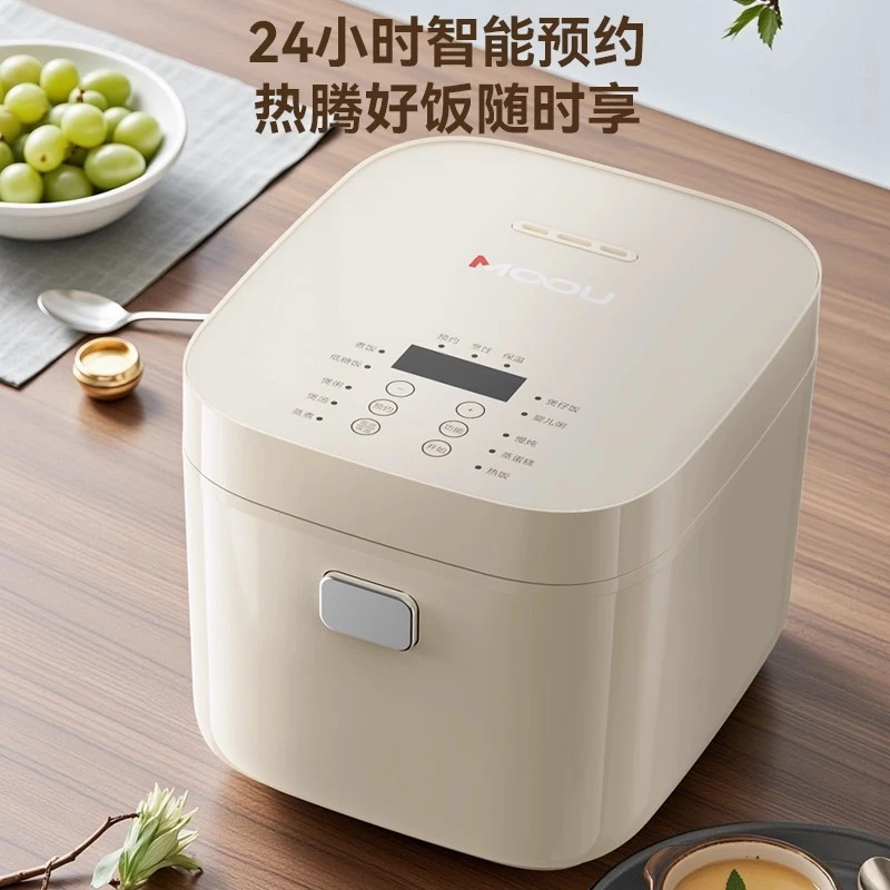 MOOU低糖电饭煲3L-5L白液晶屏1-9人钛金球釜内胆多功能低糖电饭锅