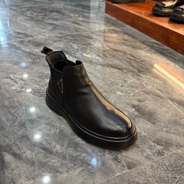 棉鞋纯皮马丁靴一脚蹬款式