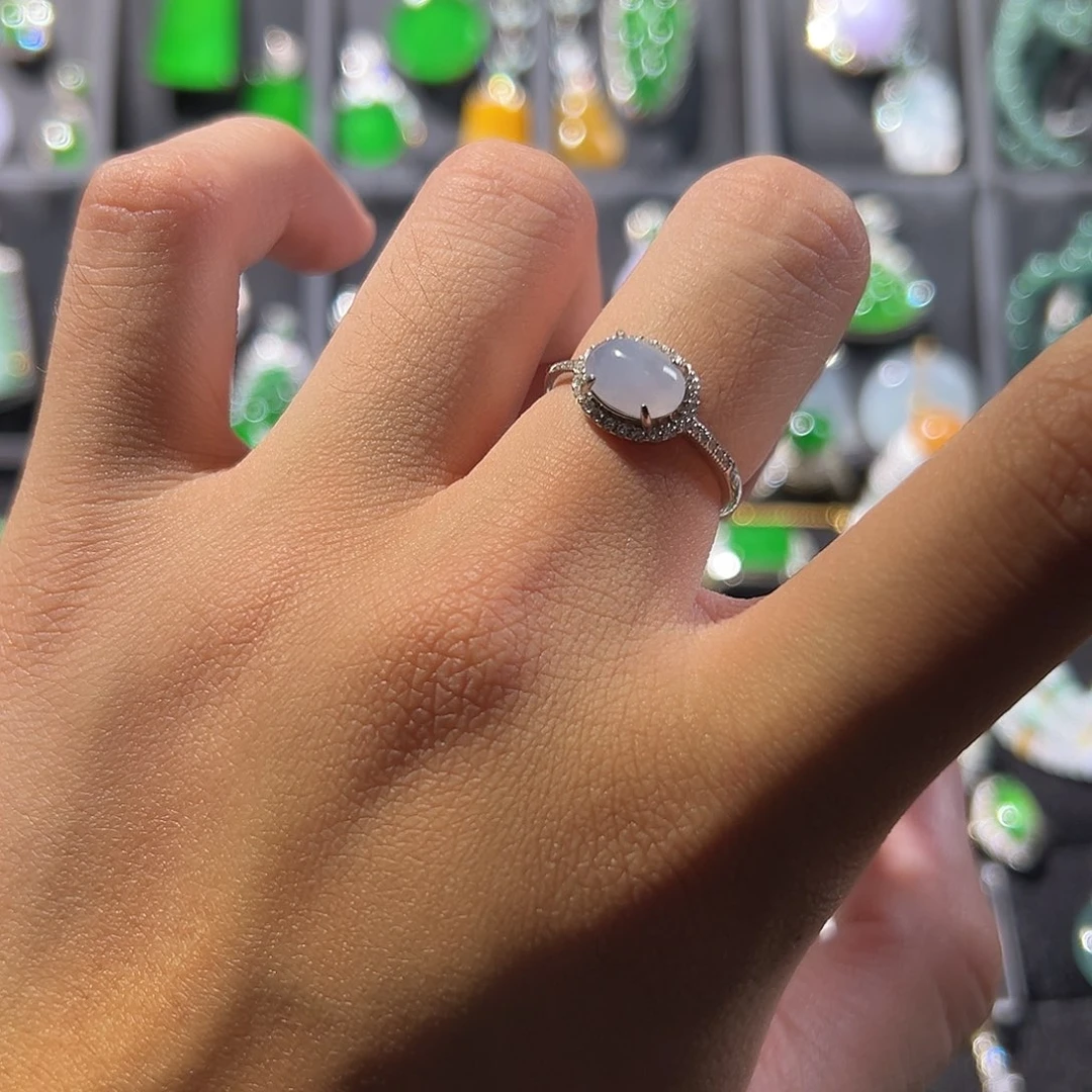 翡翠银S925镶嵌戒指