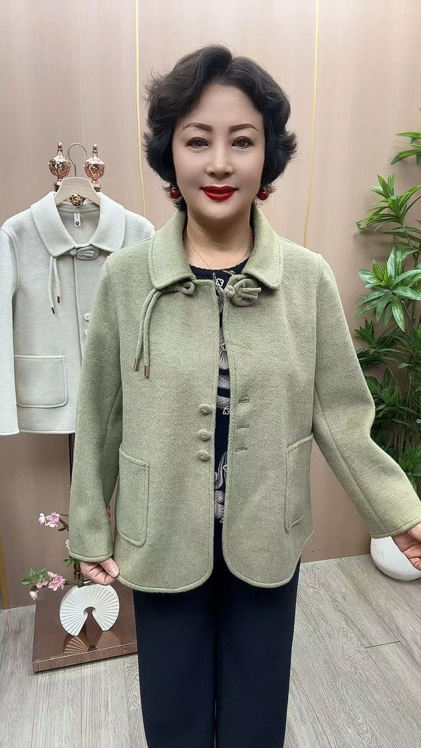 楼#88605 衣长67 中老年女装 秋季新款时尚百搭气质短款外套