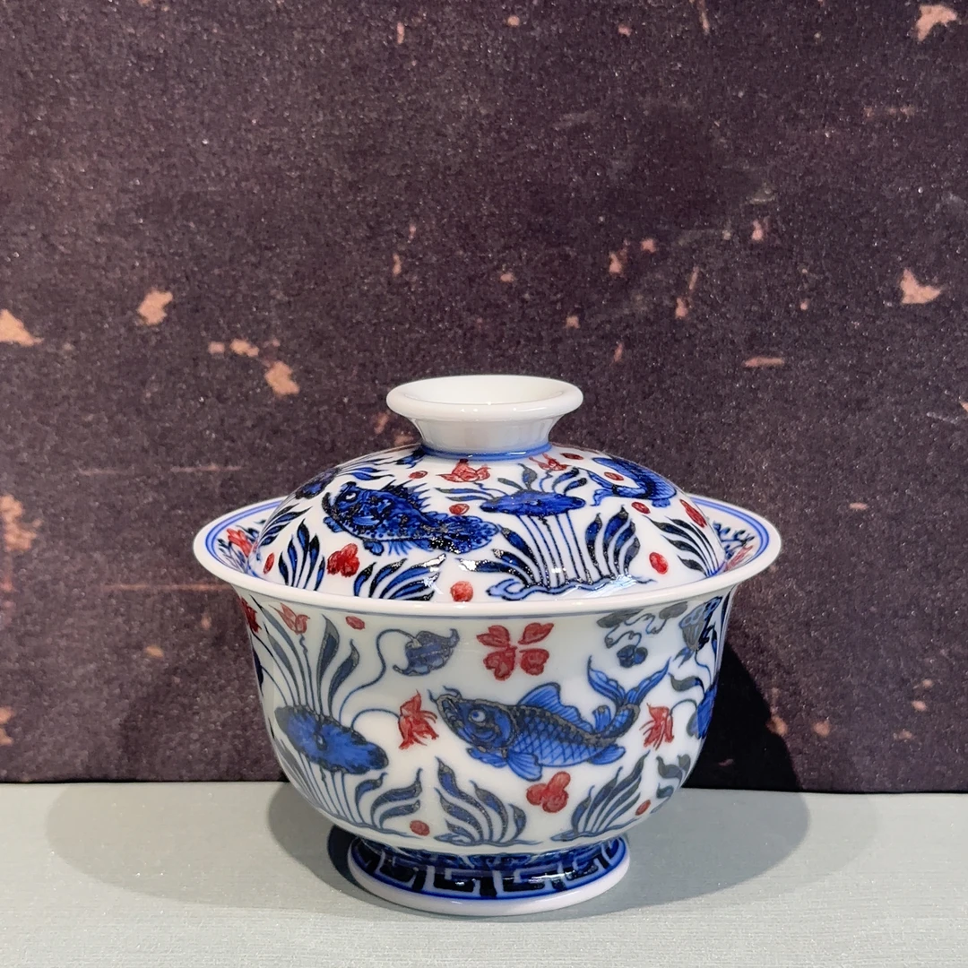 永明尚玩 鱼藻元宝盖碗   FYM00561680