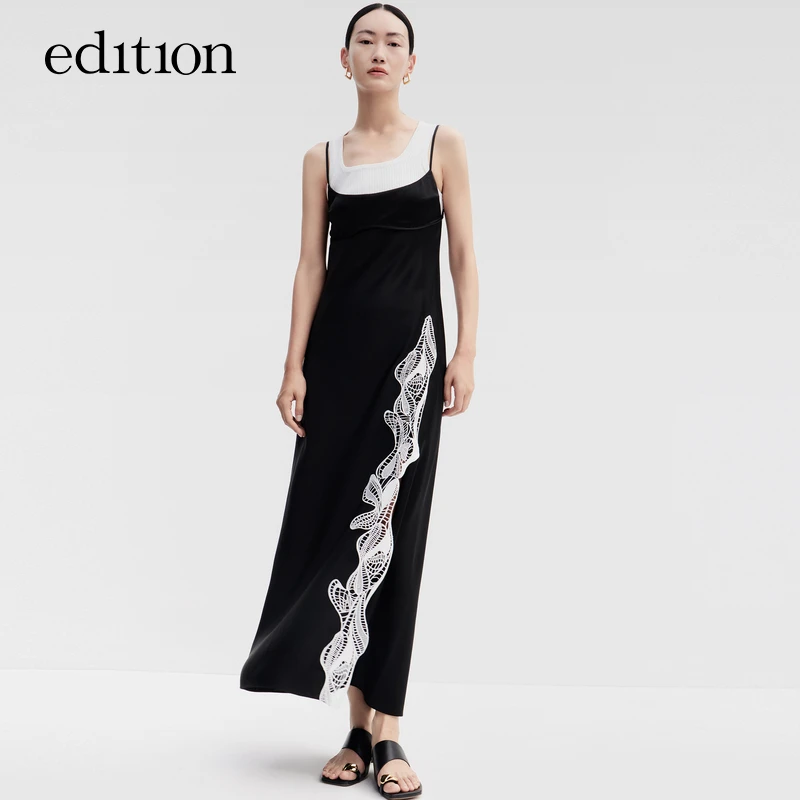 【搭搭精选】edition度假风蕾丝拼接醋酸吊带裙连衣裙#EBC2DRS009