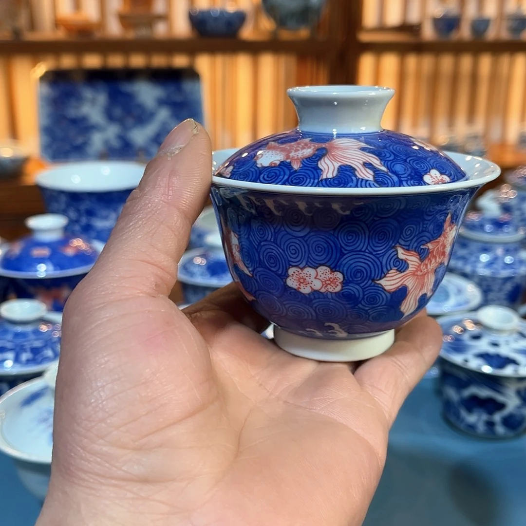 錡镇堂手工手绘盖碗