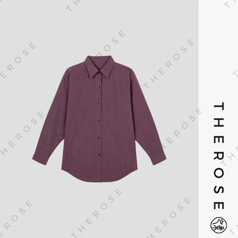 之柔【在梅边】日本进口棉麻百搭宽松休闲衬衫微皱女士长袖上衣