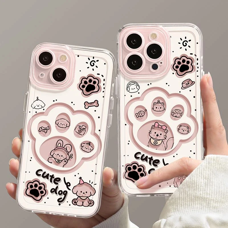 KEWU镂空猫狗适用iPhone16/15promax情侣手机壳华为vivo小米oppo