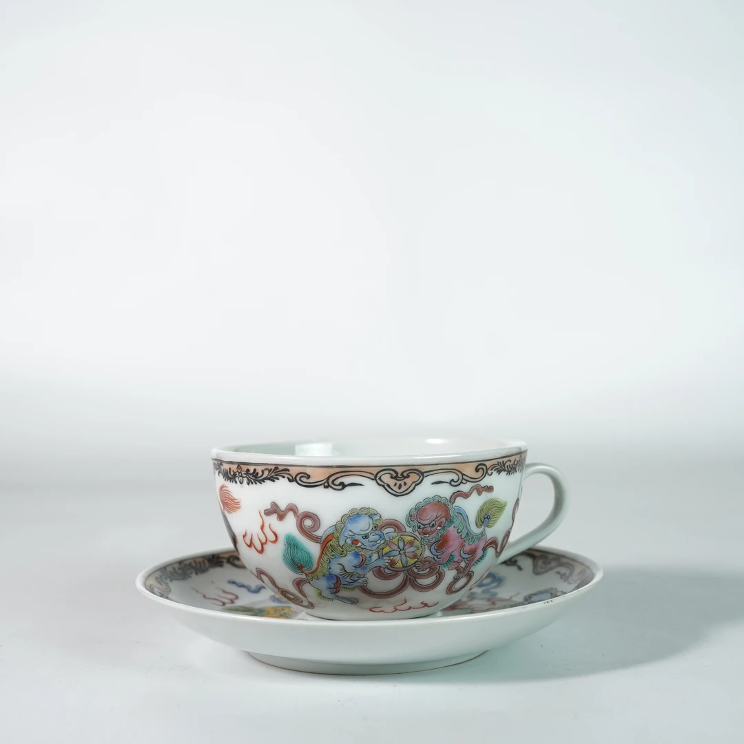 LABC2501013036【十竹斋】民国五世同堂粉彩杯碟套