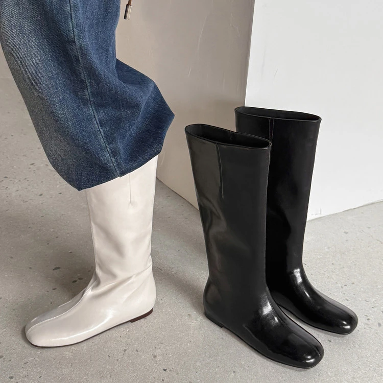 3cm 法式气质百搭高筒靴春秋韩版小众简约休闲舒适软底时尚骑士靴