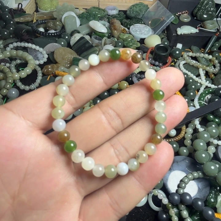 和田玉手串未镶嵌卡6