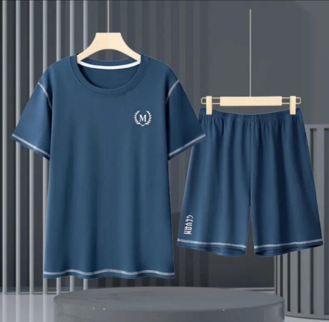 夏天纯棉M字母男士睡衣