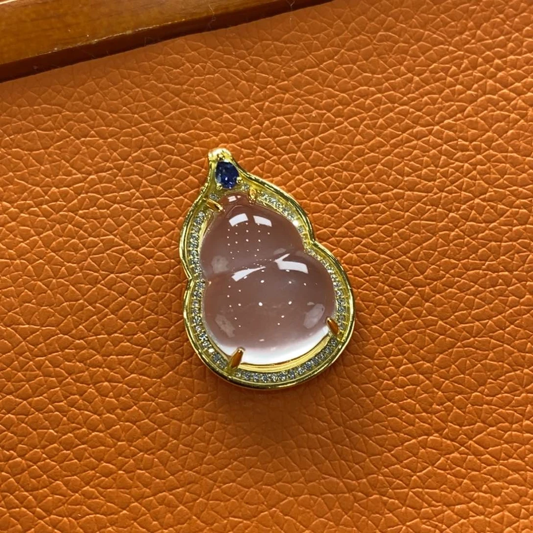 石英质玉吊坠(赠链)银S925镶嵌?*