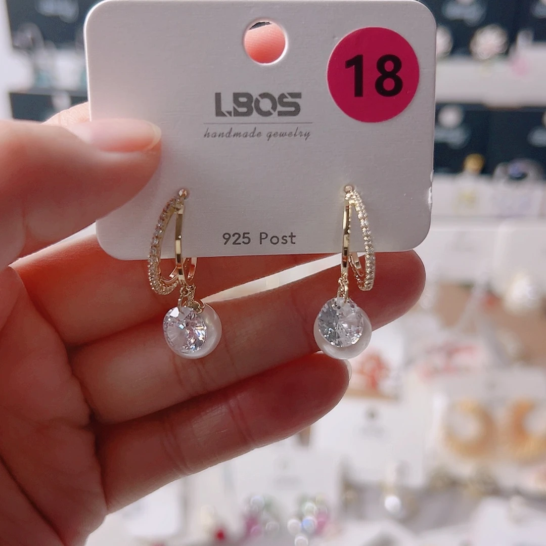 锆石纯铜合金耳环