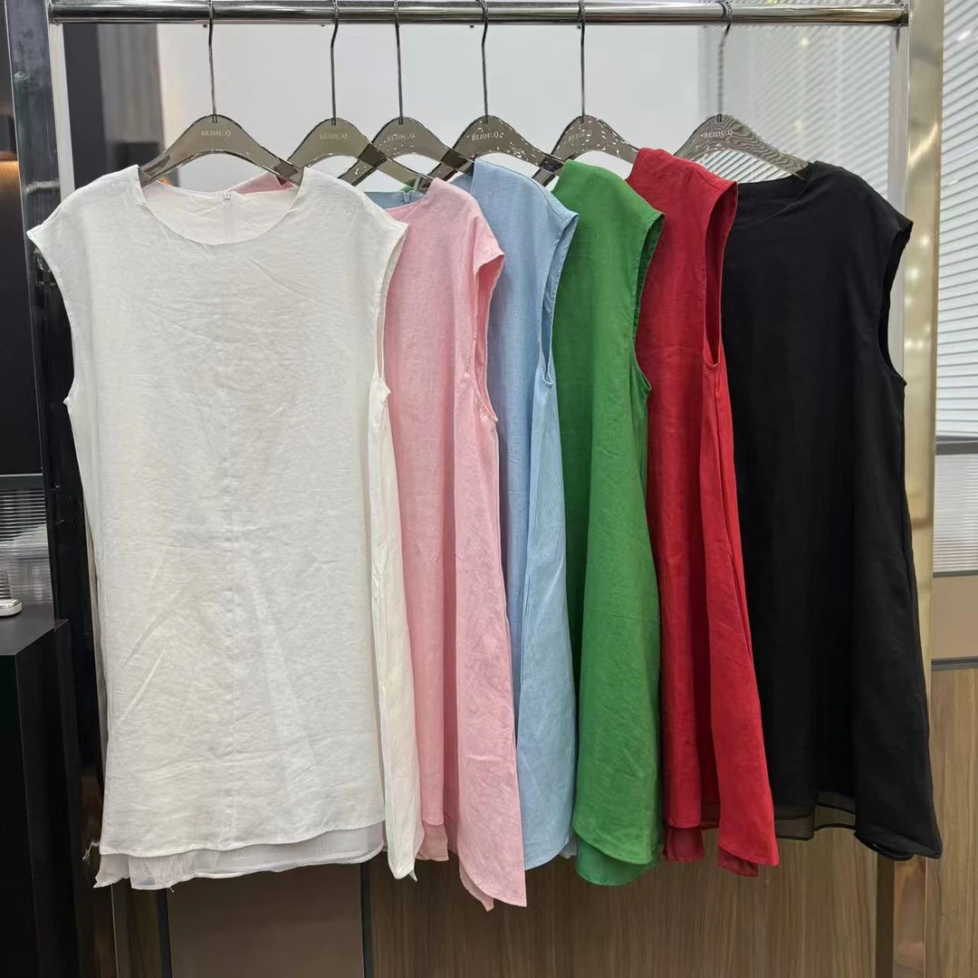 77313夏季多色亚麻短裙 (长度91公分)