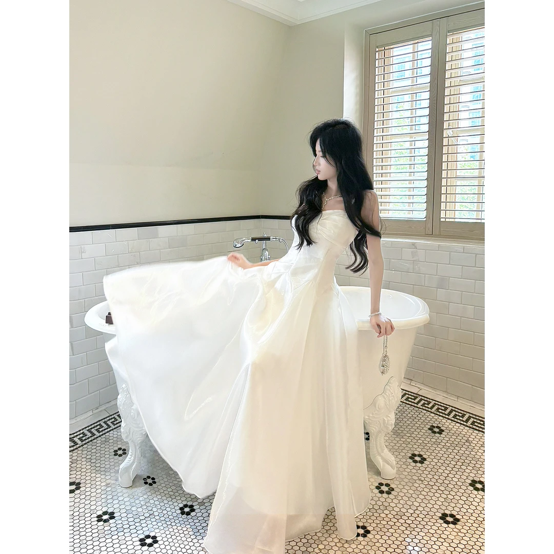 Good Job【油画栀子】法式小众吊带无袖连衣裙大摆轻奢高级感礼服