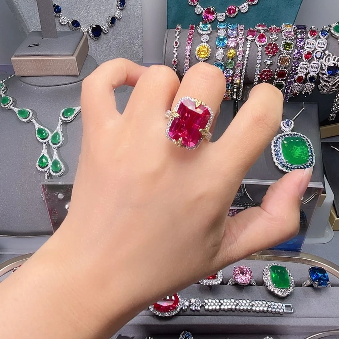 蓝宝石戒指银S925镶嵌叠加2单120价格