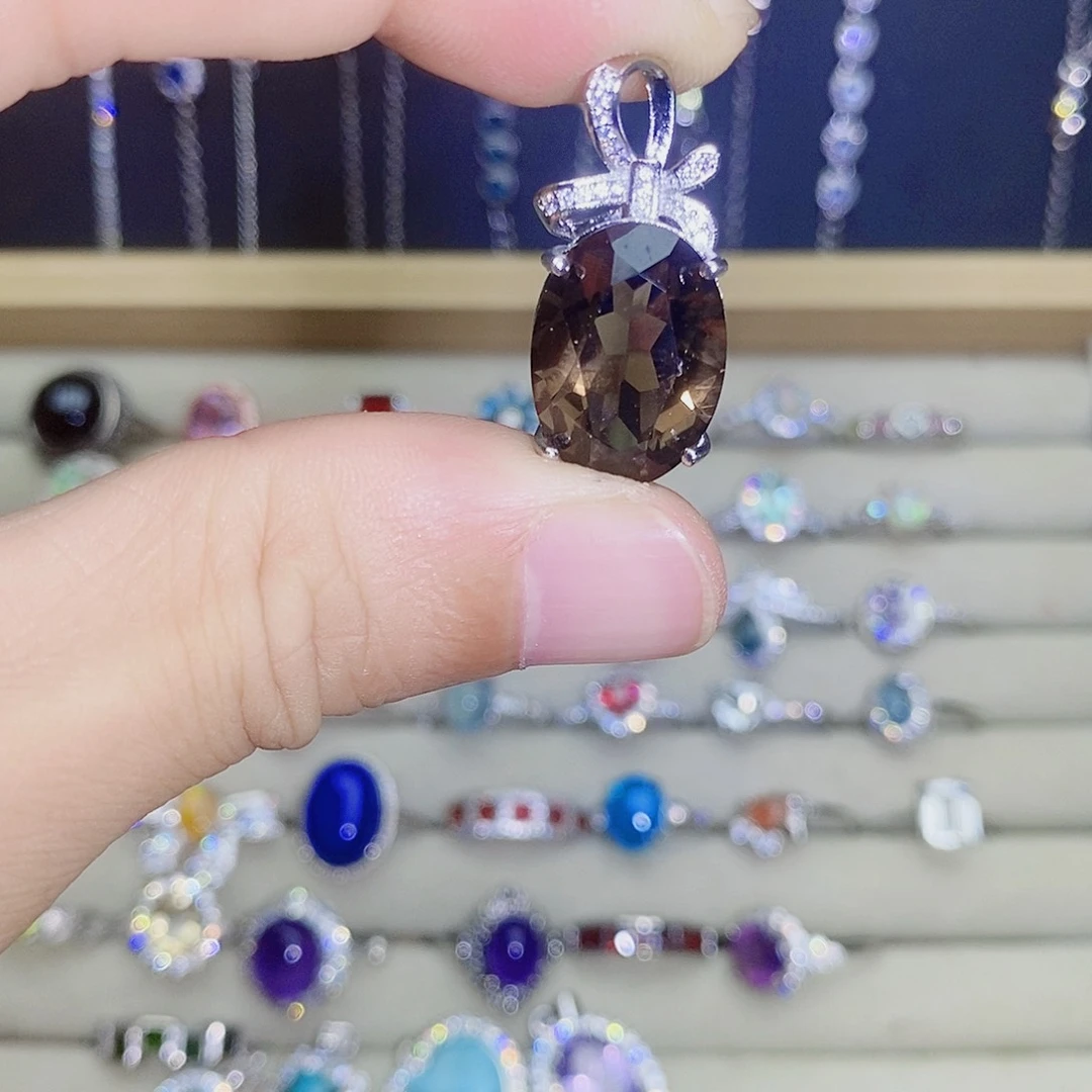 吊坠(不含链)银S925镶嵌水晶