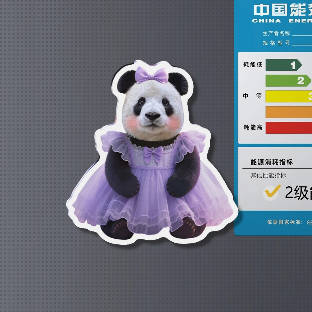 大熊猫飞云金虎妙音满磁亚克力冰箱贴