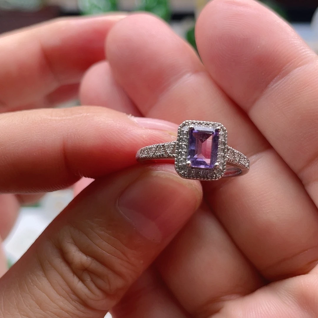 银S925镶嵌戒指紫晶