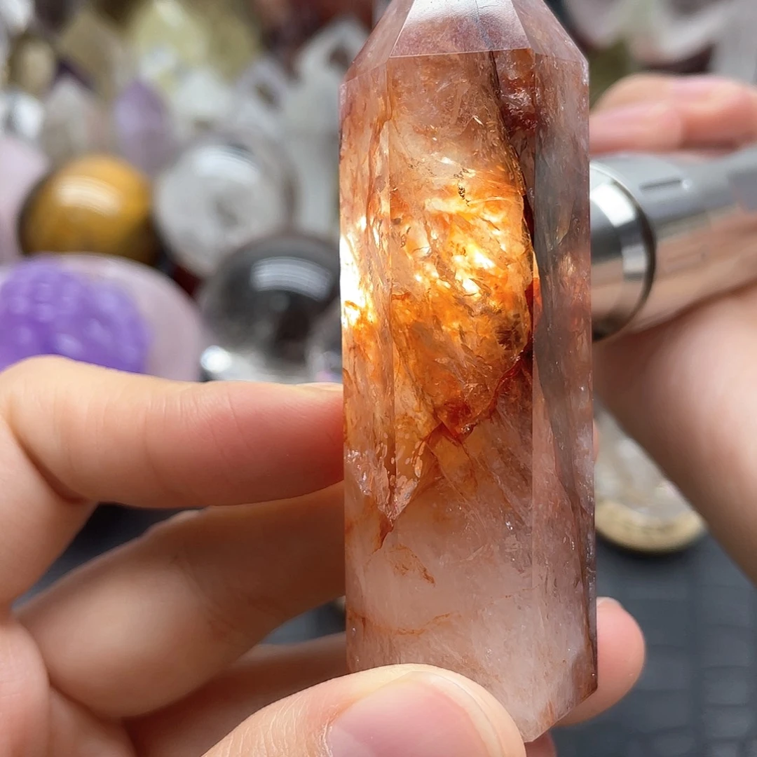 水晶珠宝半成品未镶嵌97红胶花柱无裂