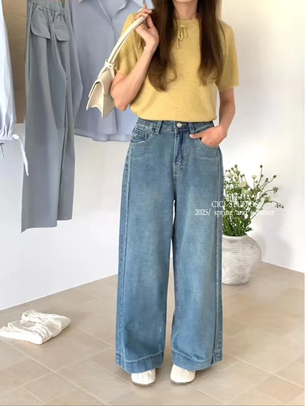 【youni家】春夏新款韩版ins风双线设计牛仔裤