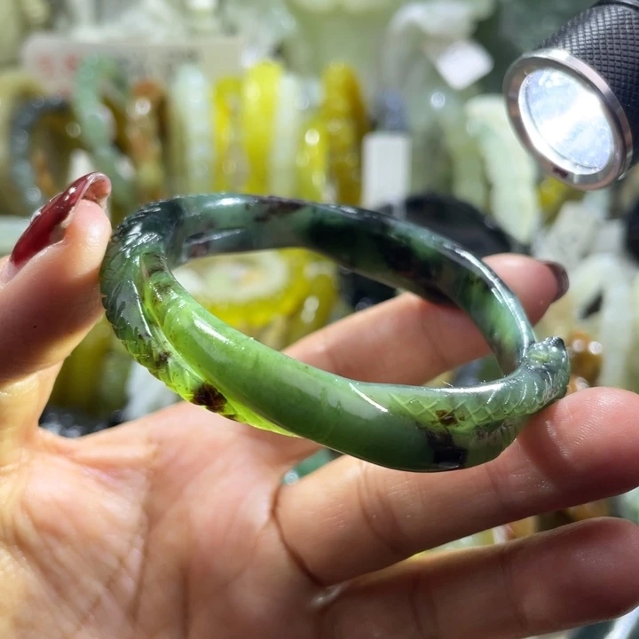 岫玉未镶嵌手镯5253