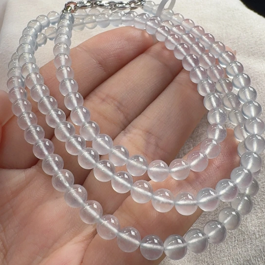 未镶嵌手链翡翠极光！白钢天花板！毕业！玻璃白钢项链卡5