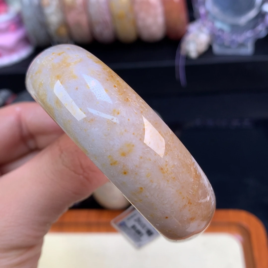 硅化珊瑚（珊瑚玉）未镶嵌颈饰62号橘冰烟花56圈