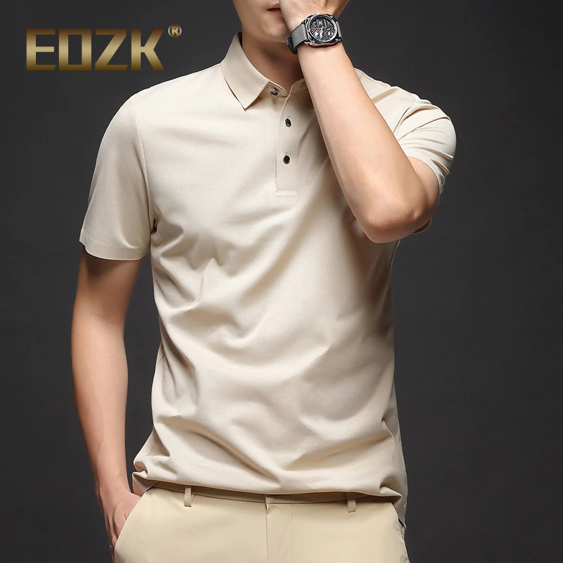 Eozk短袖polo衫男士百搭纯色上衣2025年夏季薄款轻商务休闲t恤男