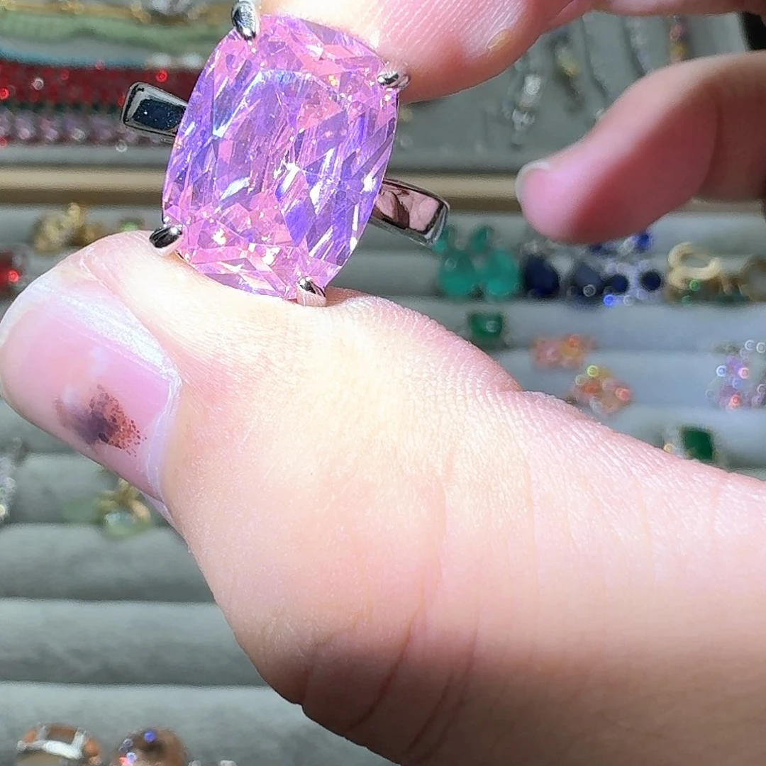 托帕石戒指银S925镶嵌