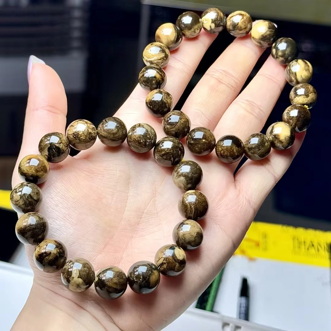 【ZX】溶洞老油根琥珀手串-约12mm（多样性发其一）