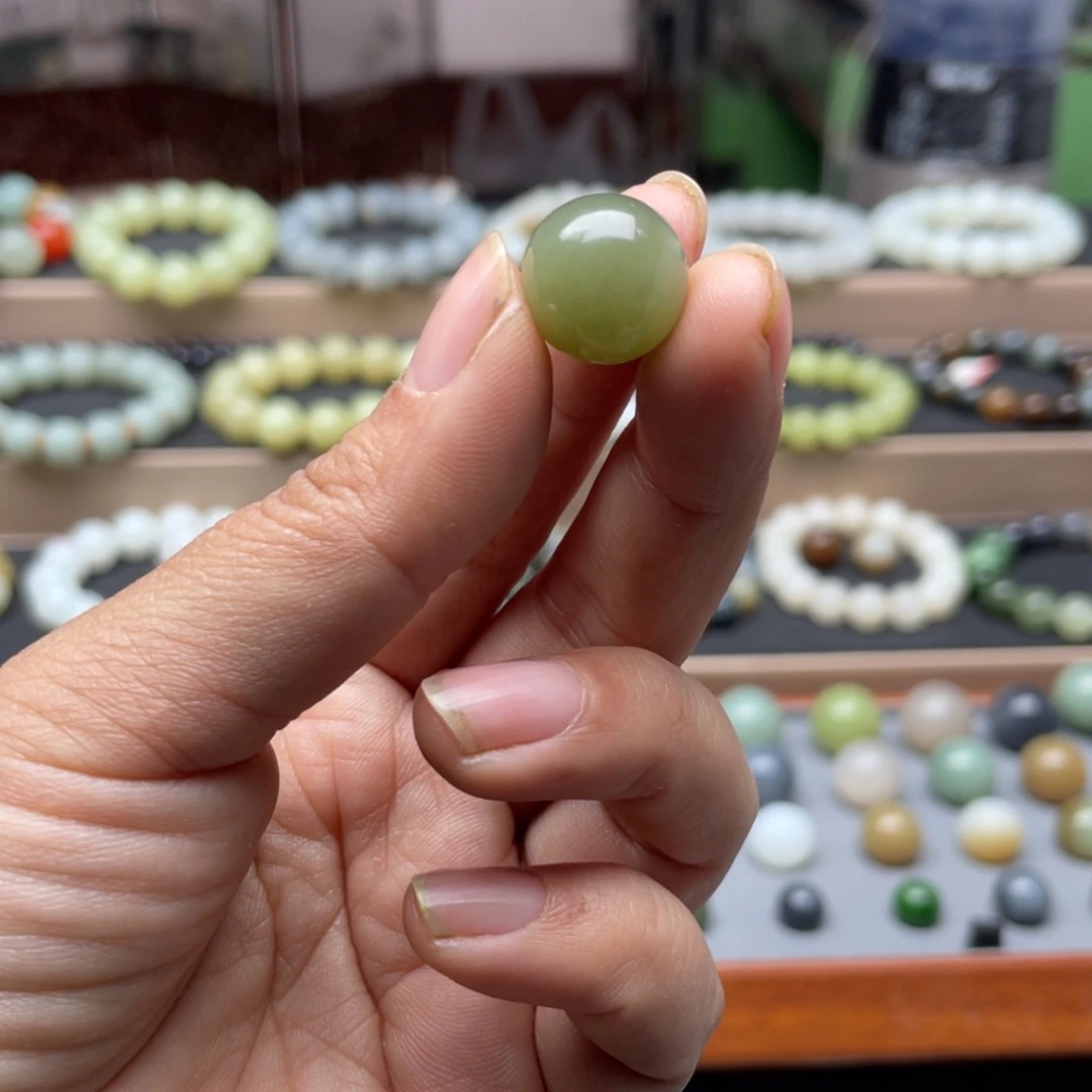 和田玉单珠14未镶嵌